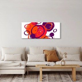 Kép - Motívum körökkel meleg színekben (120x50 cm)