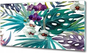 Fotó üvegkép Trópusi virágok 125x50