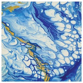 Poszter, fluid art, keret nélkül, 30x30 cm, kék-fehér - AQUIFERE
