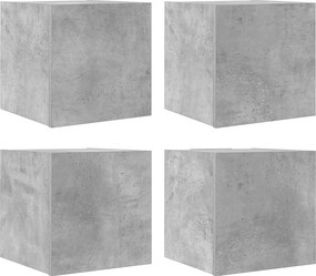 vidaXL 4 db betonszürke falra szerelhető TV-szekrény 30,5 x 30 x 30 cm