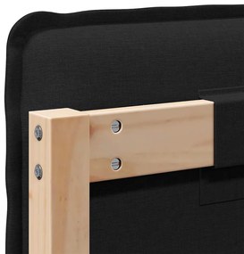 Kárpitozott fejtámla Természetes és fekete 180 cm Tömör fenyőfa