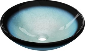 Mexen Mira, üveg asztali mosogató 42 x 42 x 14,5 cm, kék, 24124247