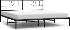 vidaXL fekete fém ágykeret fejtámlával 200 x 200 cm