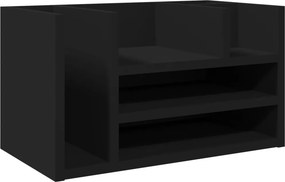 vidaXL fekete szerelt fa asztali szervező 44,5 x 24 x 25 cm
