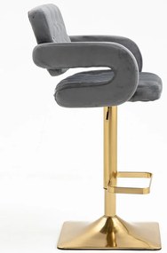 HR8403KW Grafit modern velúr szék arany lábbal