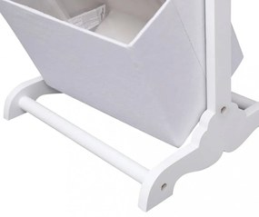 4 szintes fehér fa kosárállvány 35 x 35 x 125 cm