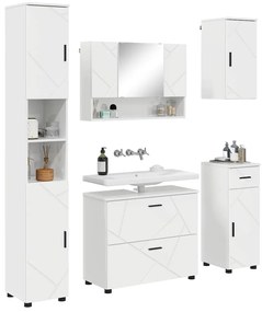 Fürdőszoba bútor szett 5 pcs Magasfényű fehér 30 x 35 x 192 cm
