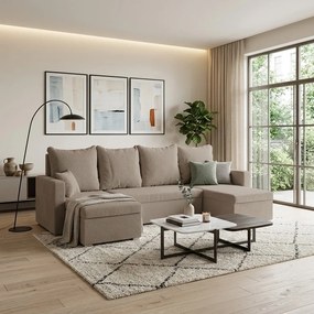 DIZY-U ággyá alakítható sarokkanapé Cappuccino