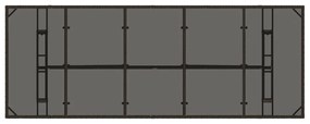 barna polyrattan üveglapos kerti asztal 240 x 90 x 75 cm