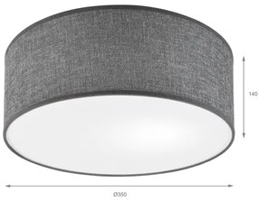 Mennyezeti lámpatest SIRJA 1xE27/15W/230V átm. 35 cm szürke