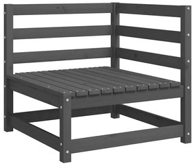 vidaXL 2 részes szürke tömör fenyőfa kerti ülőgarnitúra párnákkal