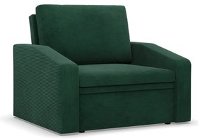 Vertico fekvőfotel, 80 cm széles, kordbársony, zöld