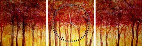 Kép - Lombhullató erdő festménye (órával) (90x30 cm)