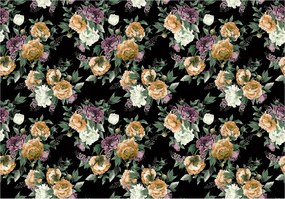 Flizelin fotótapéta Sötét virágok luxus minta 400x280 +ragasztó