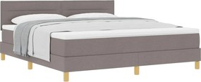 vidaXL Boxrugós ágy matracmal fejtámlával Tópszínű 180 x 200 cm szövet