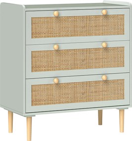 HOMCOM 3 Fiókos Tálalószekrény, Méretek: 80 x 40 x 87,5 cm, Boho Stílusú Fiókos Szekrény, Tárolószekrény Nappalihoz, Hálószobához, Előszobához | Aosom