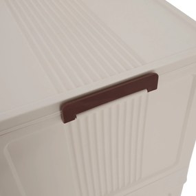 Összecsukható szekrény, fehér/barna, műanyag, POSA TYP 2