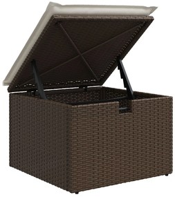 8 darabos kertiszófakészlet párnákkal Barna Poli Rattan