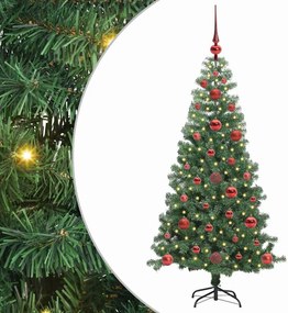 vidaXL Karácsonyfa 150 LED-del állvánnyal Zöld 120 cm PVC