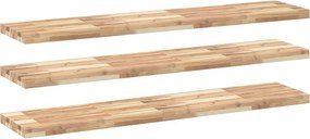 vidaXL 3 db kezeletlen tömör akácfa függőpolc 120 x 30 x 4 cm
