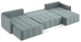 Kék kinyitható-tárolóhelyes (U alakú) sarokkanapé Moku – Makamii
