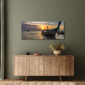 Egy csónak képe a parton (120x50 cm)