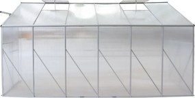 Kerti üvegház falhoz helyezhető, polikarbonát, 122x374x199 cm, MABON TYP 4