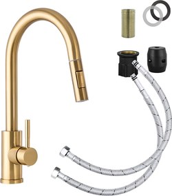 Gamma Taru Slim, magas mosogató csaptelep h-400, arany matt, GMA-BTS-GDB