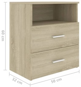 2 db sonoma tölgy színű éjjeliszekrény 50 x 32 x 60 cm