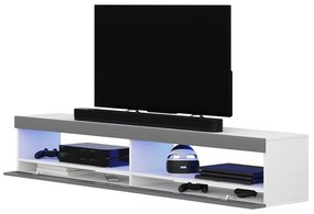 Tv szekrény/asztal Violett 140 (világítással) (fehér + szürke). 1098642