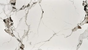 EMILIO 140 cm asztal, fehér márvány asztallappal, fekete lábakkal