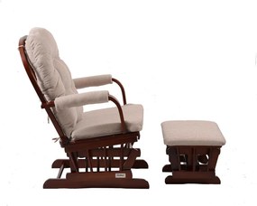 Catini TREVISO Kényelmes relax fotel taburettel, sötét fa