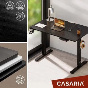 Casaria® Állítható magasságú irodai íróasztal fekete-110x60x118 cm