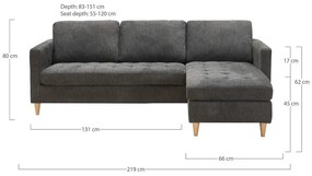 Sötétszürke sarokkanapé Firenze – House Nordic