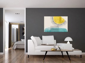 Kép - Absztrakt festmény a strandról N⁰2 (90x60 cm)