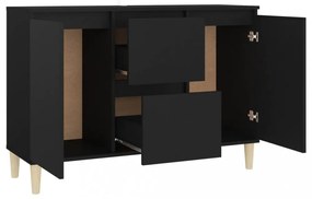fekete szerelt fa tálalószekrény 101 x 35 x 70 cm