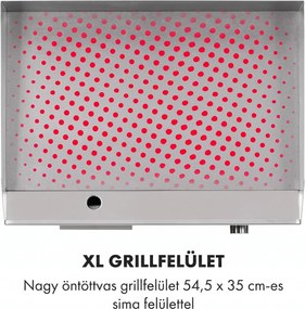 Klarstein Grillmeile 3000G, elektromos grill, 3000 W, grill lap, 54,5 x 35 cm, sima