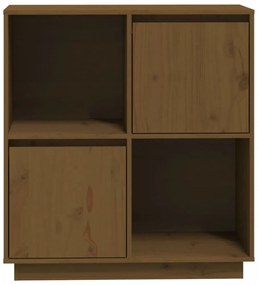 mézbarna tömör fenyőfa tálalószekrény 74x35x80 cm