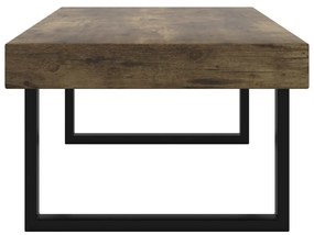 sötétbarna és fekete MDF és vas dohányzóasztal 120x60x40 cm