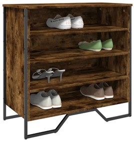 füstös tölgy színű szerelt fa cipőszekrény 80 x 38 x 78 cm