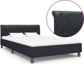 vidaXL fekete műbőr ágykeret 140 x 200 cm
