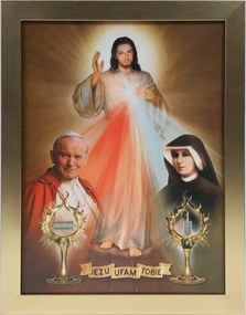 Vászonkép 45x35 Jézus Bízom Benned Arany Keret