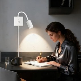 Immax 08296L - Fali lámpa USB-csatlakozóval PUNTO 1xGU10/9W/230V fehér