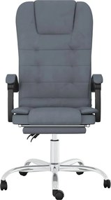vidaXL sötétszürke bársony dönthető masszázsfotel