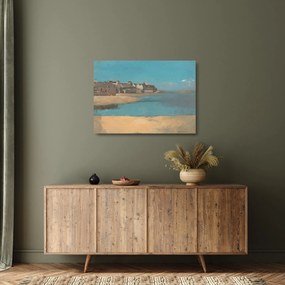 Üveg kép - Odilon Redon, Village by the Sea in Brittany, reprodukciók (70x50 cm)