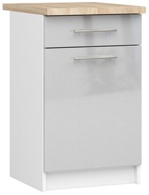 Alsó konyhaszekrény Ozara S50 SZ8 (fehér + fényes fém) . Akció -15%. 1071147