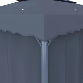 antracitszürke alumíniumpavilon függönnyel 4 x 3 m