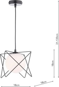 Dar Lighting modern függeszték dreyson fehér matt fekete dardre0122