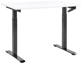 Fehér és fekete manuálisan állítható íróasztal 120 x 72 cm DESTINES Beliani