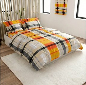 Renforcé pamutból készült krepp ágynemű ORANGE KUBE színes Ágyneműhuzat mérete: 70 x 90 cm | 140 x 200 cm